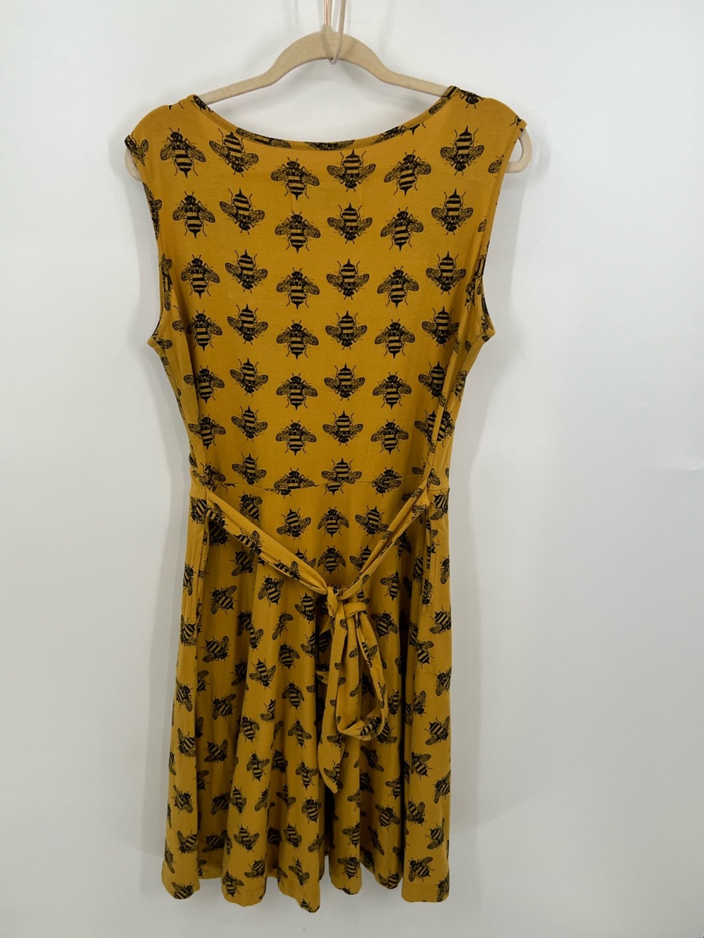 Effie's Heart Mustard Wrap Midi Dress with Bee Print - Picture 2 of 14